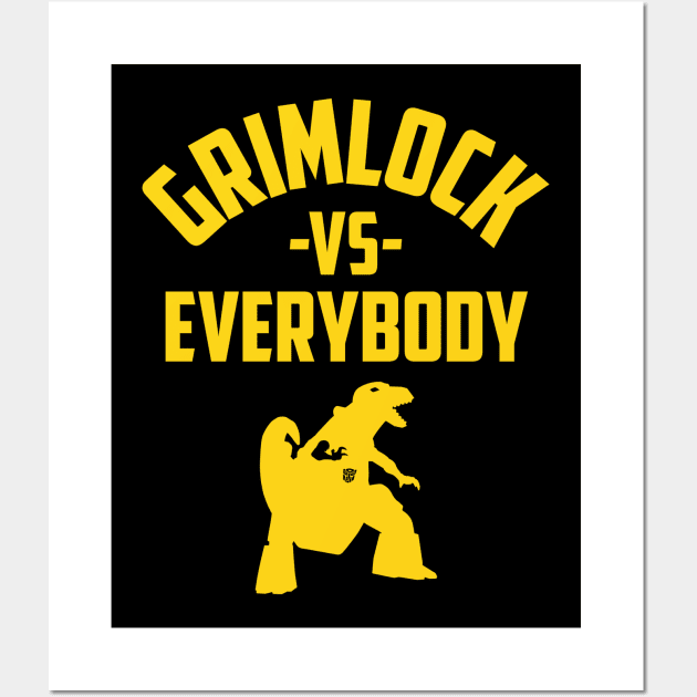 GRIMLOCK VS. EVERYBODY Wall Art by ROBZILLA